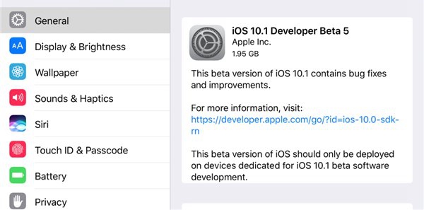 iOS10.1 Beta5固件哪裡下載 