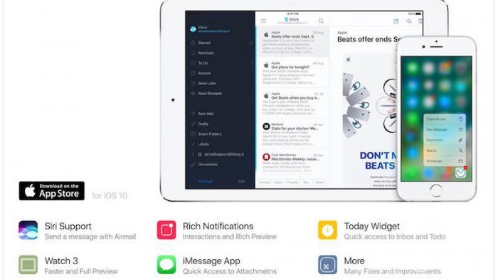 iOS10上郵箱程序AirMail近期更新內容 