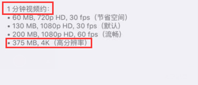 iPhone6s 4k視頻錄像