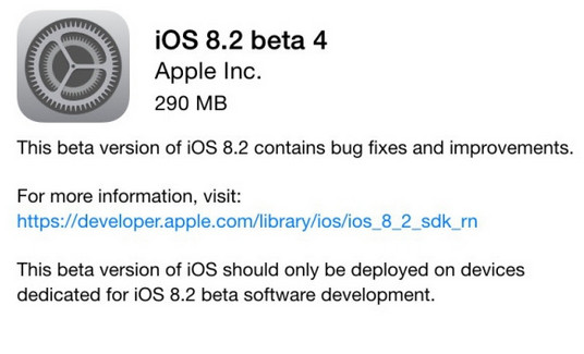 iOS 8.2 Beta4發布了什麼 