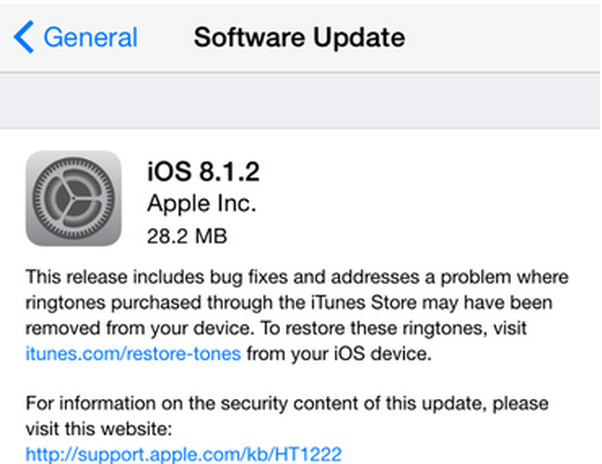 iOS 8.1.2解決鈴聲錯誤等Bug 