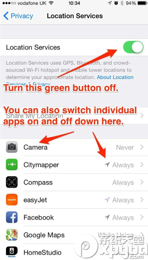 ios8如何關閉默認追蹤功能 默認追蹤功能關閉方法