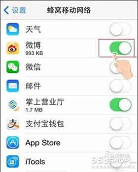 iphone如何禁止app使用移動網絡