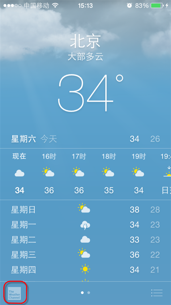 iOS8天氣App中的細節數據 