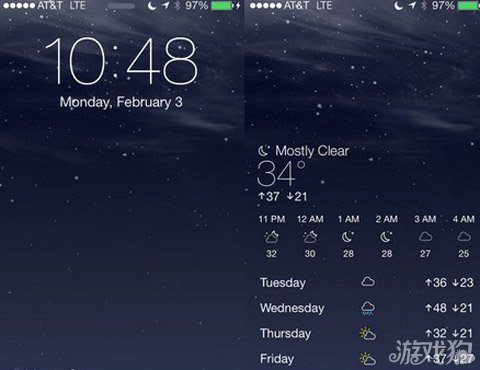 iphone在鎖屏界面加入系統自帶天氣信息 