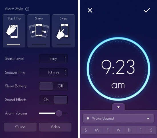 界面設計超美的iPhone鬧鐘應用Wake Alarm