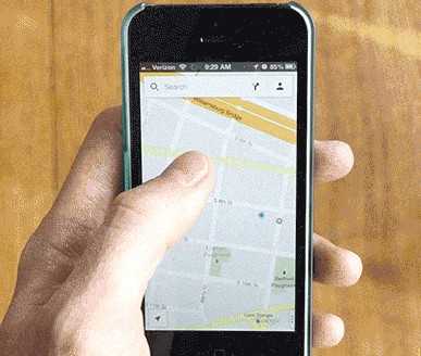 Iphone谷歌地圖單指進行縮放操控 