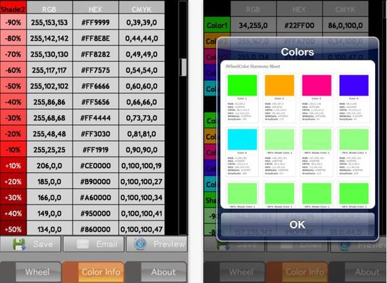 iOS軟件iWheelColor：裝在口袋裡的拾色器
