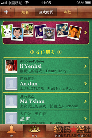 朋友, 下載游戲, 好友, 資料 - 【iOS 5 全方位解析】Game Center——新增玩家上傳頭像 內置下載游戲