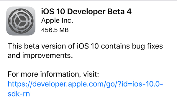 iOS 10 Beta4固件下載地址匯總