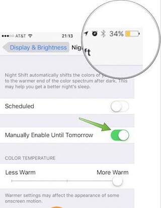 iOS9.3夜間模式和低電量怎麼同時打開